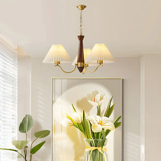 ZOWALA - White Geometric Fabric Modern Living Room Pendant Chandelier Image - 5