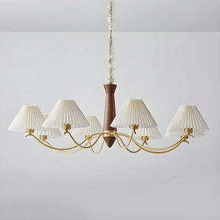 ZOWALA - White Geometric Fabric Modern Living Room Pendant Chandelier Image - 6