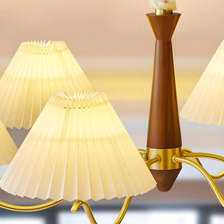 ZOWALA - White Geometric Fabric Modern Living Room Pendant Chandelier Image - 7