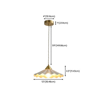 ZOWALA - Elegant Bedroom White Ceramics Wavy Cone Pendant Light #size