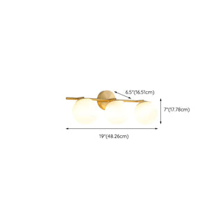 Gold and Frosted Glass Double Globe Vanity Light Zawala Image - 10