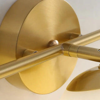 Gold and Frosted Glass Double Globe Vanity Light Zawala Image - 8