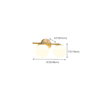 Gold and Frosted Glass Double Globe Vanity Light Zawala #size