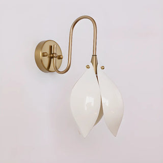 Elegant Gold Tulip Shaped White Ceramics Wall Sconce Zawala Image - 11