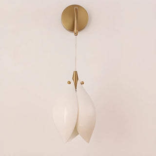 Elegant Gold Tulip Shaped White Ceramics Wall Sconce Zawala Image - 13
