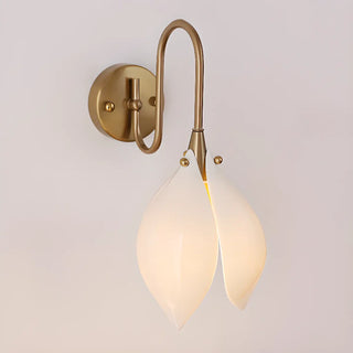 Elegant Gold Tulip Shaped White Ceramics Wall Sconce Zawala Image - 15