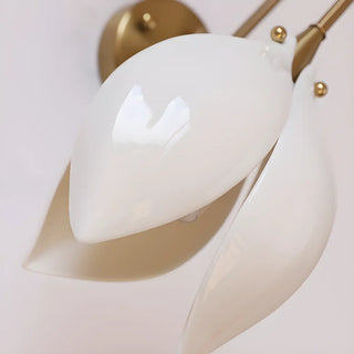Elegant Gold Tulip Shaped White Ceramics Wall Sconce Zawala Image - 19