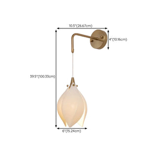 Elegant Gold Tulip Shaped White Ceramics Wall Sconce Zawala #size