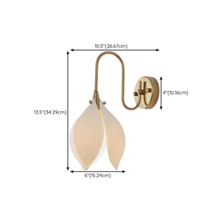 Elegant Gold Tulip Shaped White Ceramics Wall Sconce Zawala Image - 22