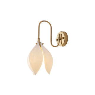 Elegant Gold Tulip Shaped White Ceramics Wall Sconce Zawala Image - 5