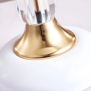 Elegant White Dome Glass Crystal Bedside Table Lamp Zawala Image - 11