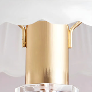Elegant White Dome Glass Crystal Bedside Table Lamp Zawala Image - 9