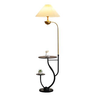 Multifunctional White Pagoda Floor Lamp with Shelves Zawala Image - 11