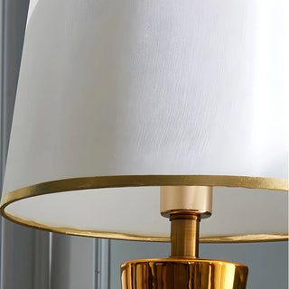 Contemporary White Cylinder Fabric Shade Table Lamp Zawala Image - 7
