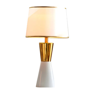 Contemporary White Cylinder Fabric Shade Table Lamp Zawala Image - 9