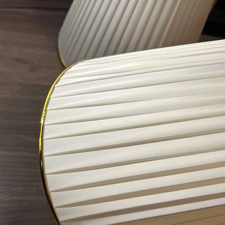 Elegant Barrel Pleated Shade Crystal Vase Table Lamp Zawala Image - 7