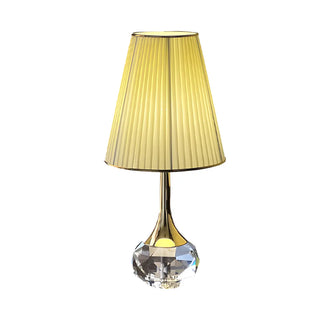 Elegant Barrel Pleated Shade Crystal Vase Table Lamp Zawala Image - 10