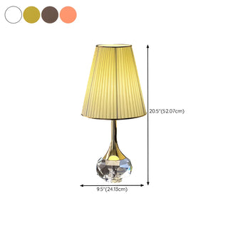 Elegant Barrel Pleated Shade Crystal Vase Table Lamp Zawala #size