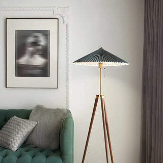 Modern Green Cone and Tripod Metal LED Floor Lamp Zawala Image - 11