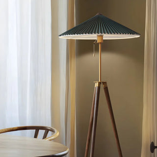 Modern Green Cone and Tripod Metal LED Floor Lamp Zawala Image - 12