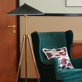 Modern Green Cone and Tripod Metal LED Floor Lamp Zawala Image - 14