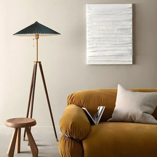 Modern Green Cone and Tripod Metal LED Floor Lamp Zawala Image - 3