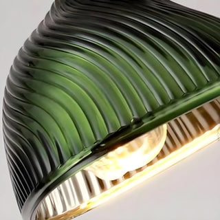ZOWALA - Modern Bedroom Green Glass Cylinder Pendant Light Image - 12