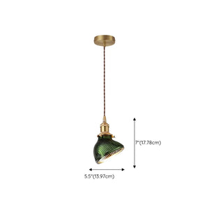 ZOWALA - Modern Bedroom Green Glass Cylinder Pendant Light #size