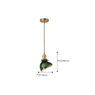 ZOWALA - Modern Bedroom Green Glass Cylinder Pendant Light Image - 17