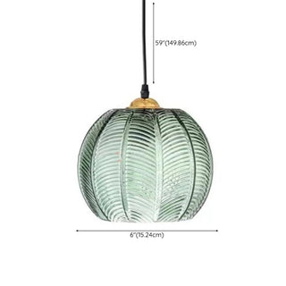 ZOWALA - Modern Dining Room Green Leaf Pattern Glass Pendant Light Image - 12