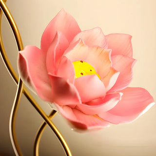 Elegant Lotus Black Geometric Frame Decor Table Lamp Zawala Image - 10