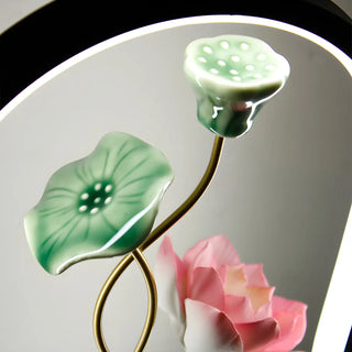 Elegant Lotus Black Geometric Frame Decor Table Lamp Zawala Image - 11
