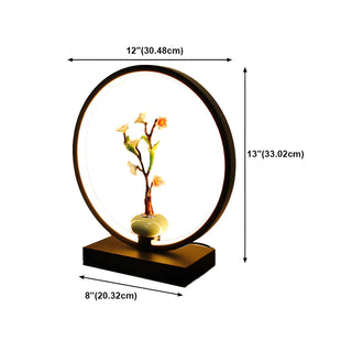 Elegant Lotus Black Geometric Frame Decor Table Lamp Zawala Image - 22