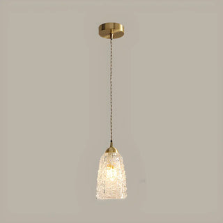 Elegant Mini Clear Glass Bell Bedroom Pendant Light Zawala Image - 3