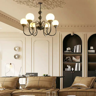 ZOWALA - Elegant Modern Black Scroll Globe Glass Chandelier