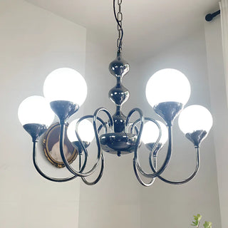 ZOWALA - Elegant Modern Black Scroll Globe Glass Chandelier
