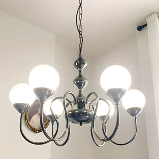 ZOWALA - Elegant Modern Black Scroll Globe Glass Chandelier