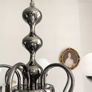 ZOWALA - Elegant Modern Black Scroll Globe Glass Chandelier