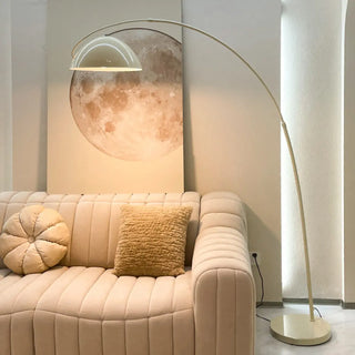 ZOWALA - Elegant Off-White Dome Arc Floor Lamp Image - 1
