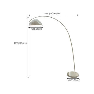 ZOWALA - Elegant Off-White Dome Arc Floor Lamp #size