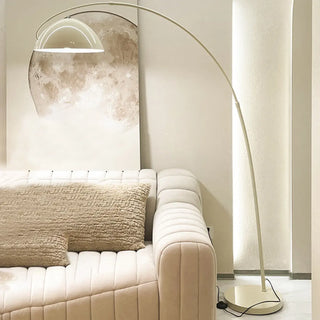 ZOWALA - Elegant Off-White Dome Arc Floor Lamp Image - 2