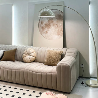 ZOWALA - Elegant Off-White Dome Arc Floor Lamp Image - 4