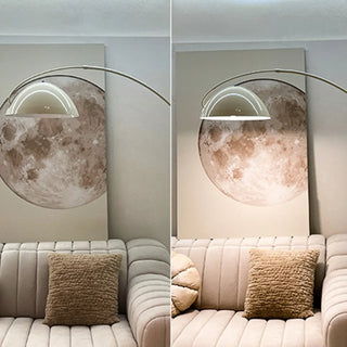 ZOWALA - Elegant Off-White Dome Arc Floor Lamp Image - 8