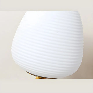 Simple White Oval Glass Lantern Bedside Table Lamp Zawala Image - 14