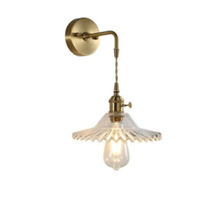 Vintage Clear Glass Shade Gold Pendant Wall Sconce Zawala Image - 11