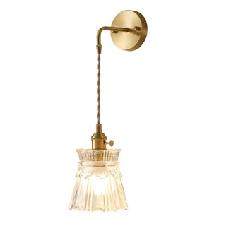 Vintage Clear Glass Shade Gold Pendant Wall Sconce Zawala Image - 13