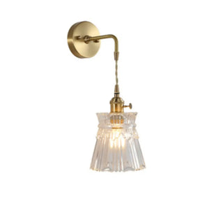 Vintage Clear Glass Shade Gold Pendant Wall Sconce Zawala Image - 15
