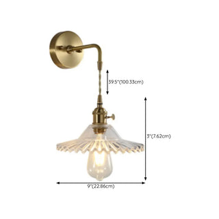 Vintage Clear Glass Shade Gold Pendant Wall Sconce Zawala Image - 20