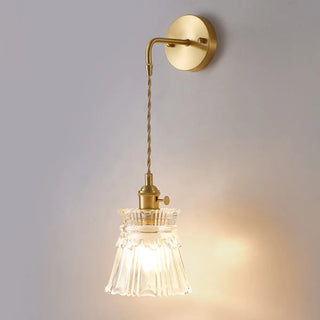 Vintage Clear Glass Shade Gold Pendant Wall Sconce Zawala Image - 5