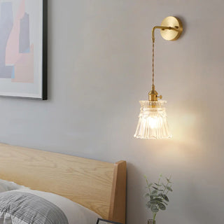 Vintage Clear Glass Shade Gold Pendant Wall Sconce Zawala Image - 6